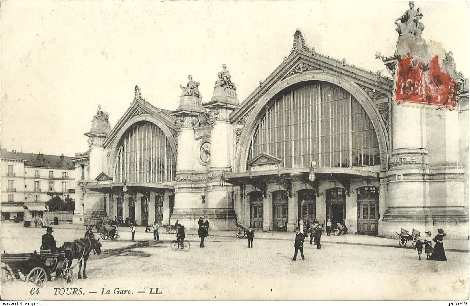 10955 CPA Tours - La Gare - Stations Without Trains