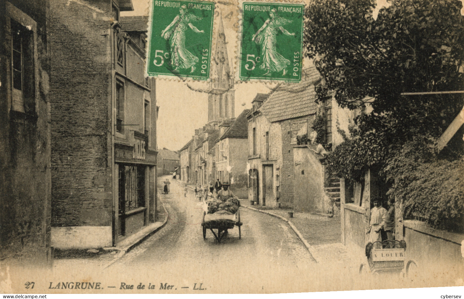 LANGRUNES - Rue De La Mer - Boutique De Cycles Côté Gauche - Animé - Sonstige & Ohne Zuordnung