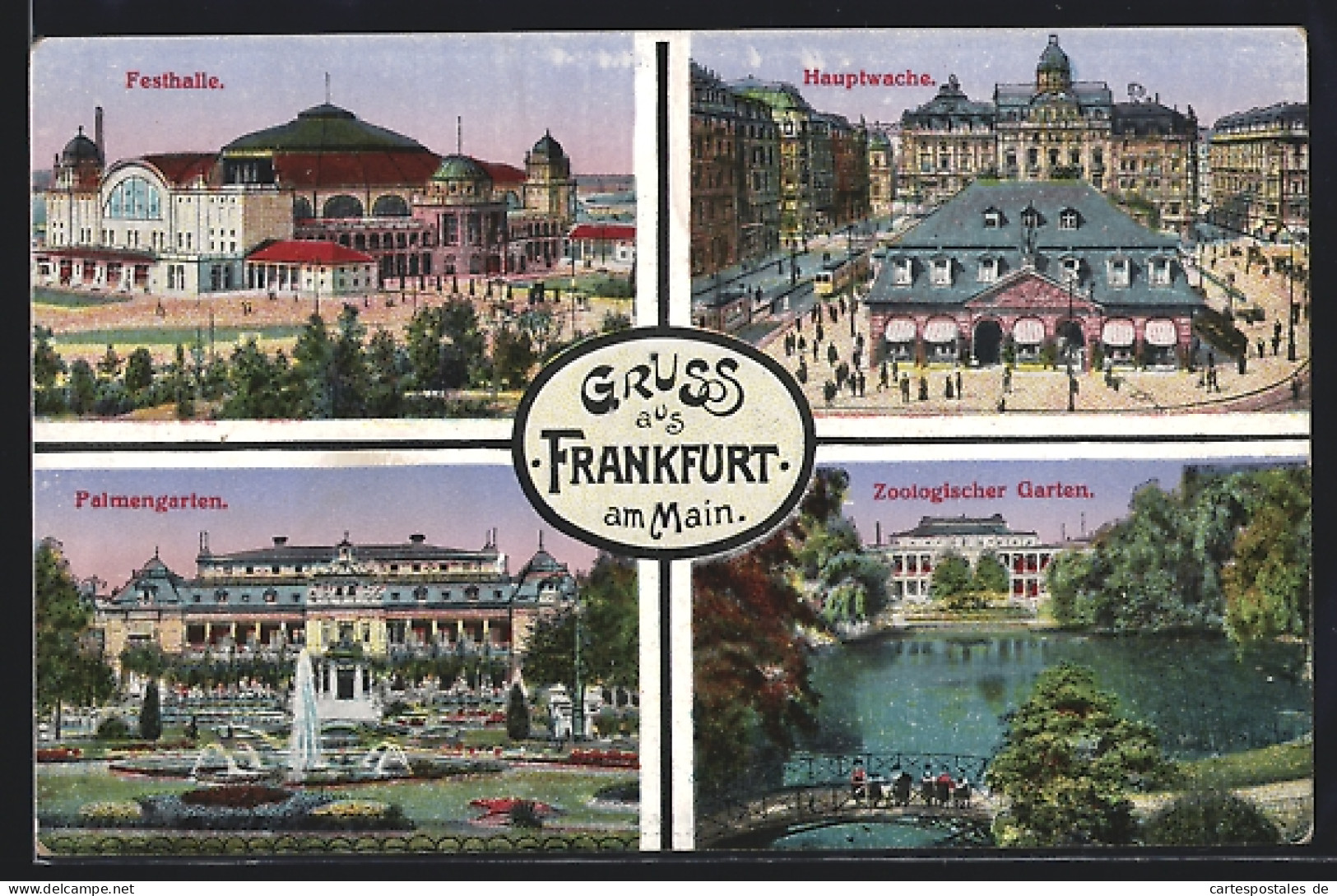 AK Frankfurt, Palmengarten, Festhalle, Hauptwache, Zoologischer Garten  - Andere & Zonder Classificatie