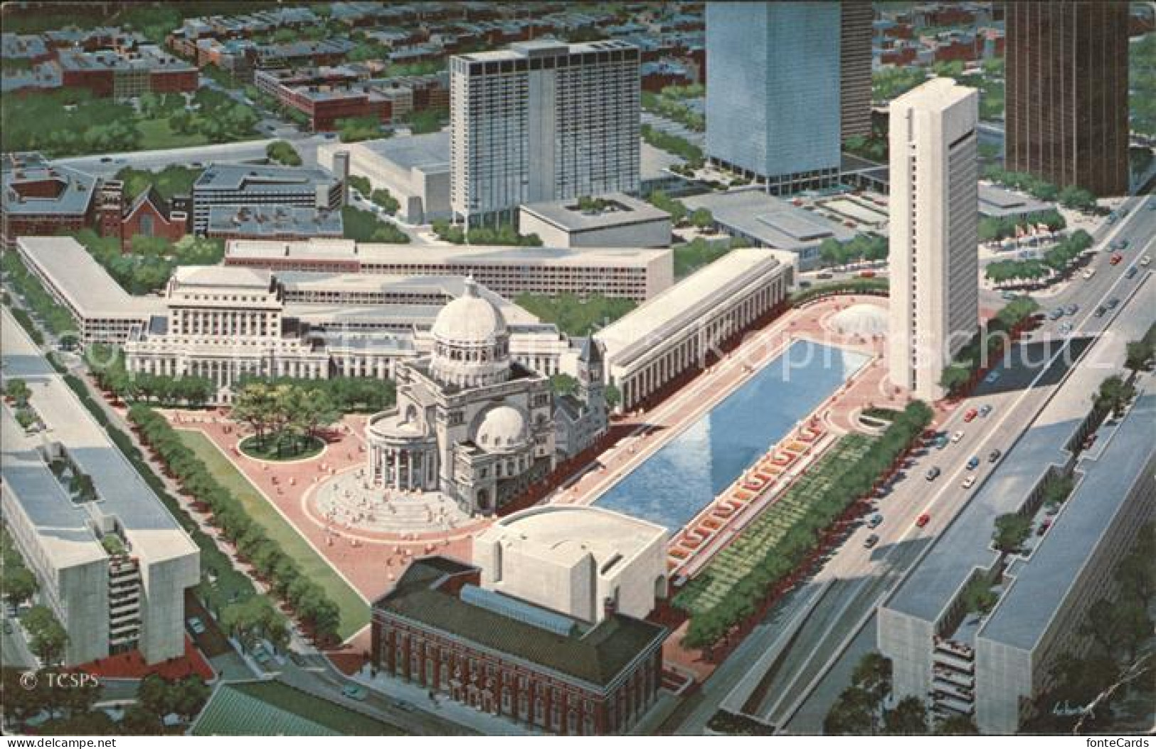 72124567 Boston_Massachusetts Christian Science Church Center Aerial View - Andere & Zonder Classificatie