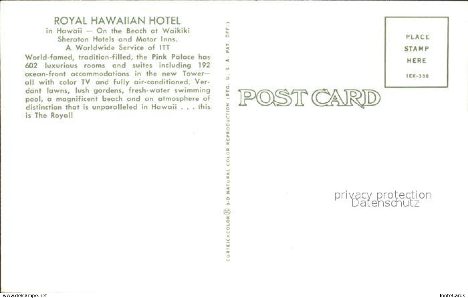 72124490 Hawaii_US-State Royal Hawaiian Hotel On The Beach At Waikiki Sheraton H - Sonstige & Ohne Zuordnung