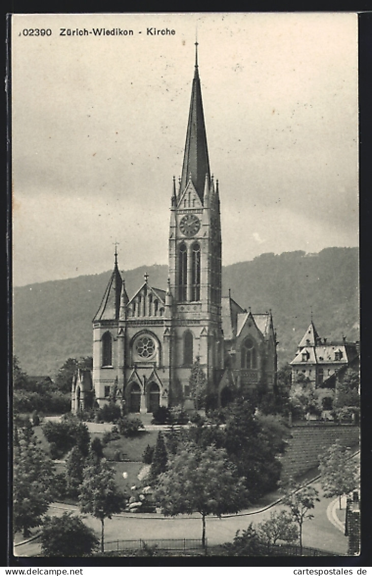 AK Zürich-Wiedikon, Blick Zur Kirche  - Autres & Non Classés