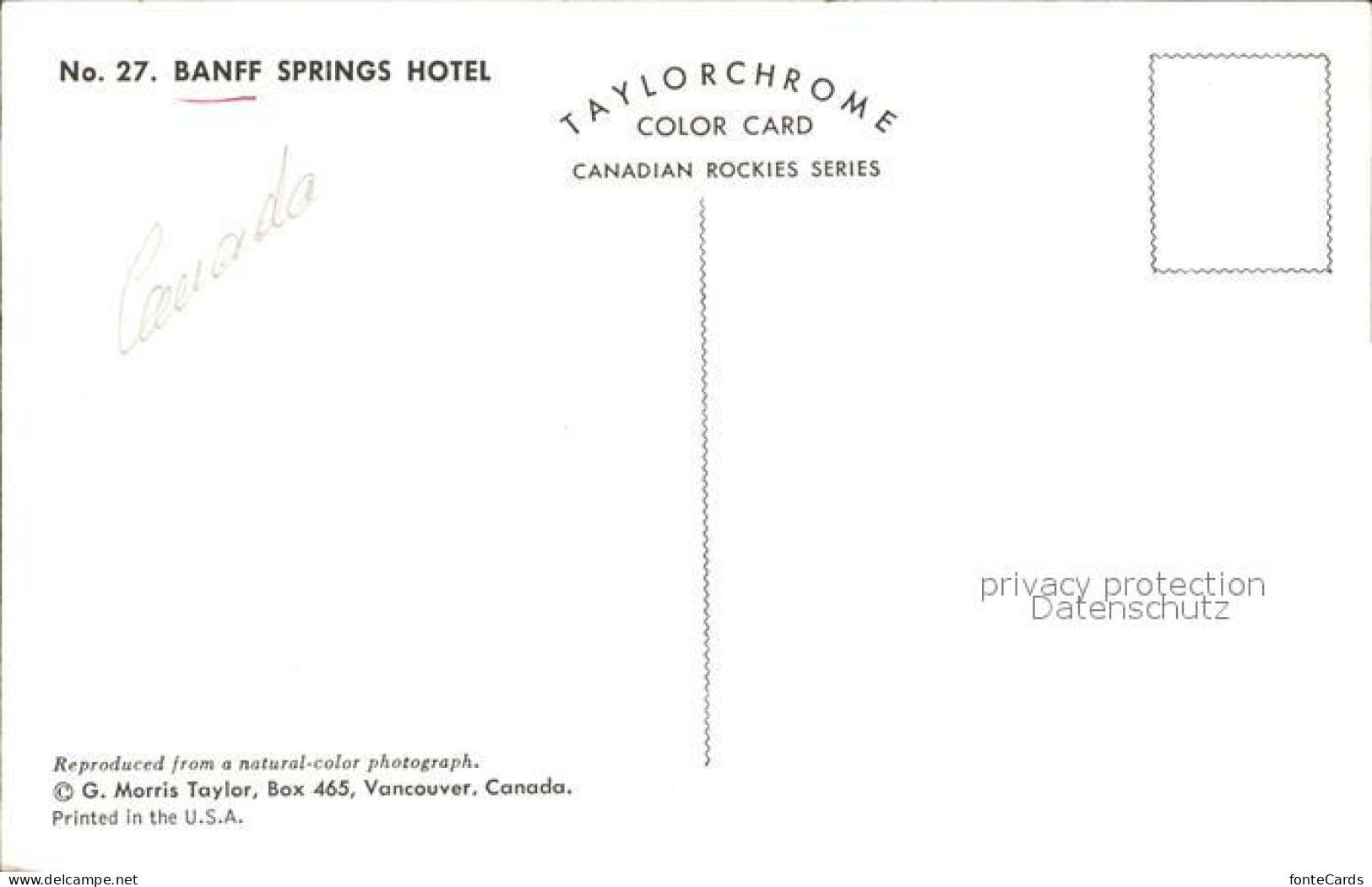 72124474 Banff Canada Banff Springs Hotel Banff - Non Classificati