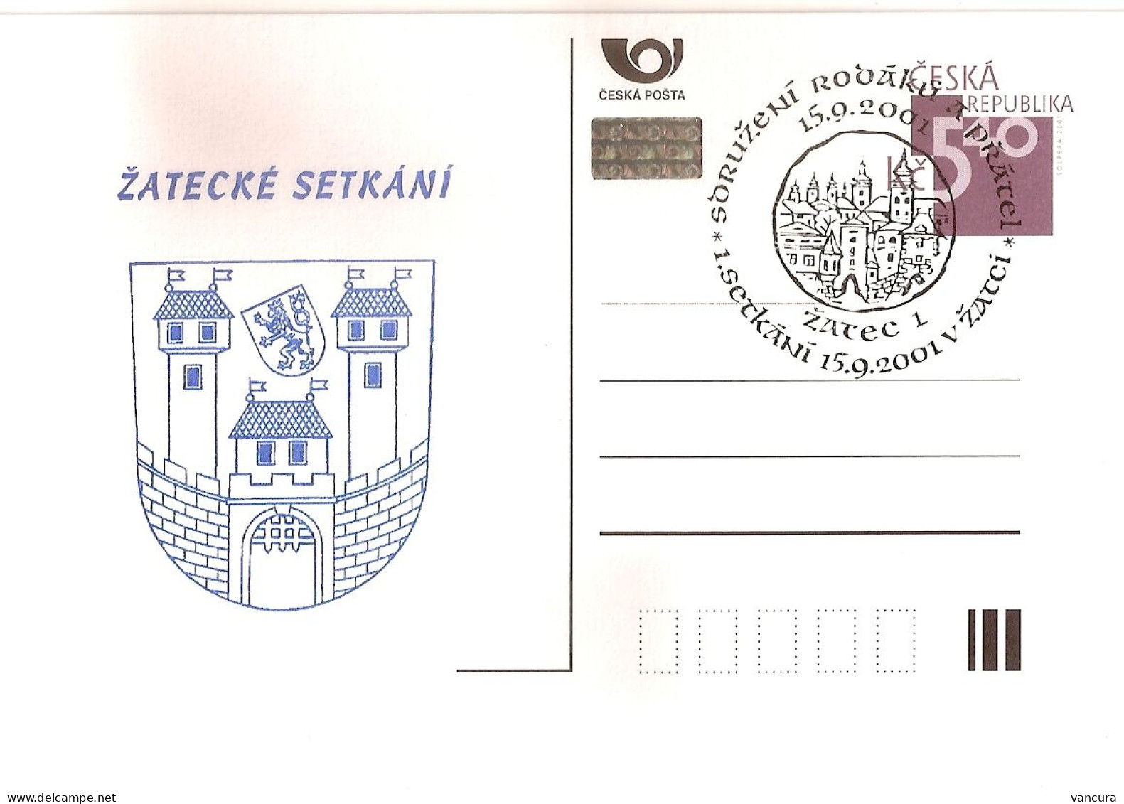 CDV B 345 Czech Republic Meeting In Zatec/Saaz Town - Coat Of Arms 2001 Lion NOTICE POOR SCAN, BUT THE CARDS ARE FINE - Sonstige & Ohne Zuordnung