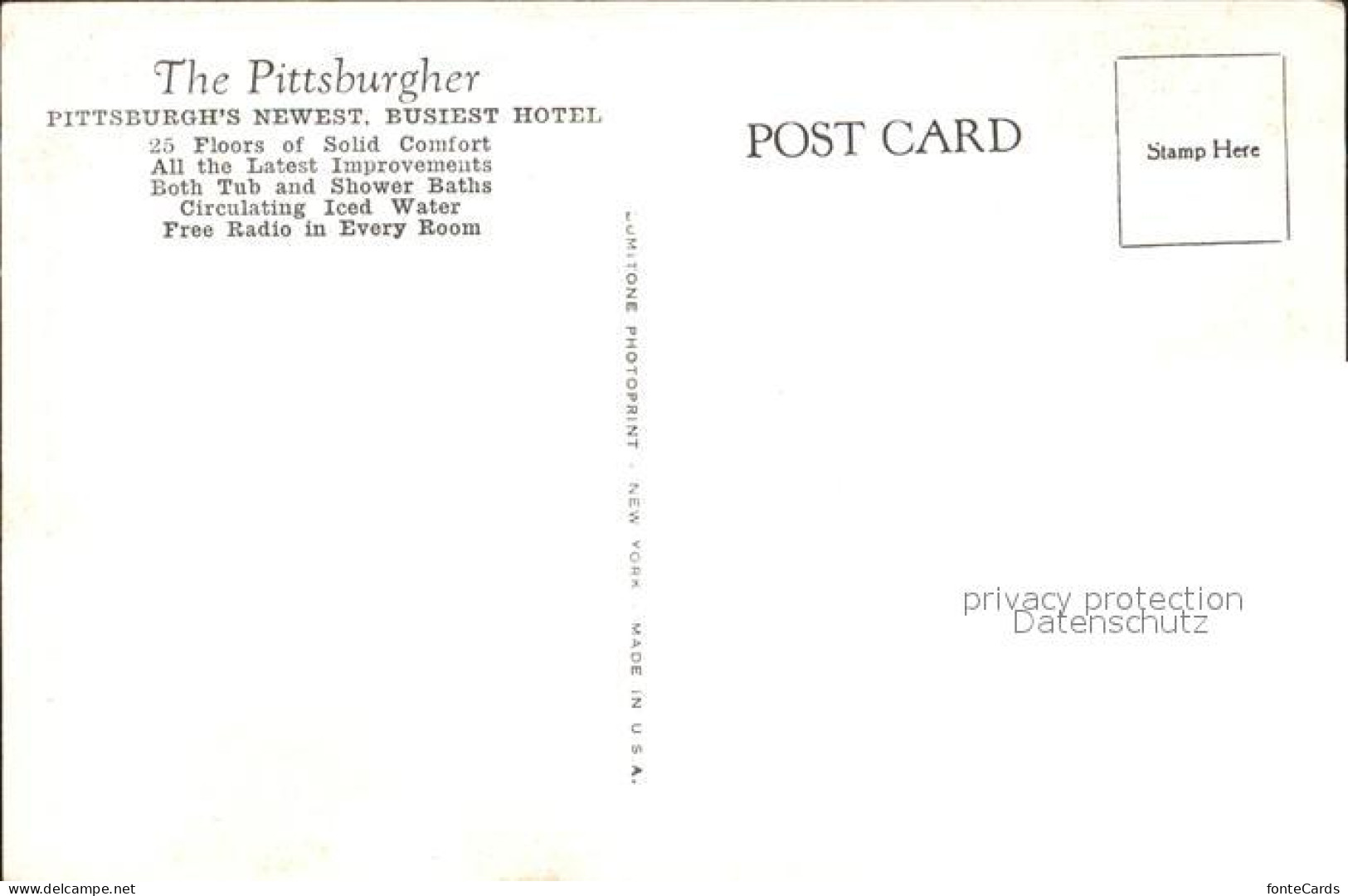 72118736 Pittsburgh The Pittsburgher Hotel Kuenstlerkarte Pittsburgh - Altri & Non Classificati