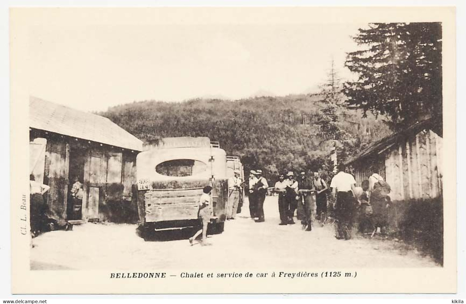 CPSM 9 X 14 BELLEDONNE Chalet Et Service De Car à Freydières (1125 M.)   Autocar 6108 HK 1A (?)  Voyageurs Touristes - Andere & Zonder Classificatie