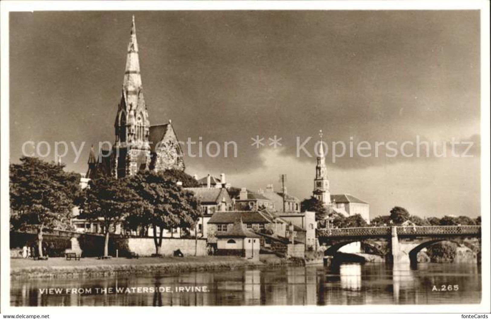 72114288 Irvine North Ayrshire Mainland View From The Waterside Bridge Church Ir - Altri & Non Classificati