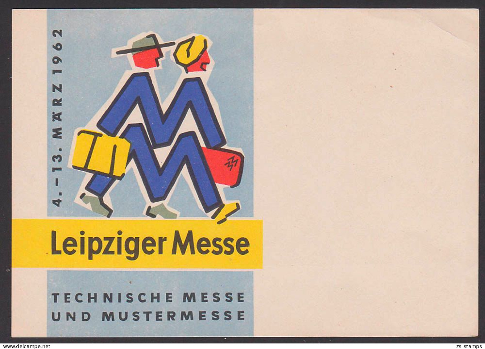 Leipzig Leipziger Messe Technische Messe Und Mustermesse 4.- 13. März 1962 Werbeaufkleber O. Gummi - Lettres & Documents