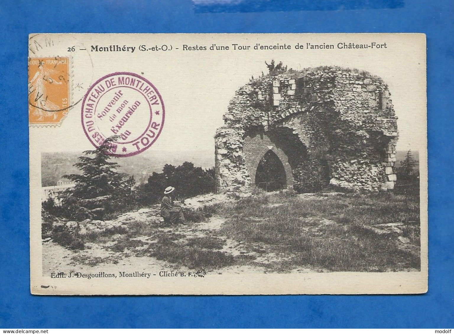 CPA - 91 - Montlhéry - Reste D'une Tour D'enceinte De L'ancien Château-Fort - Animée - Circulée En 1921 - Montlhery