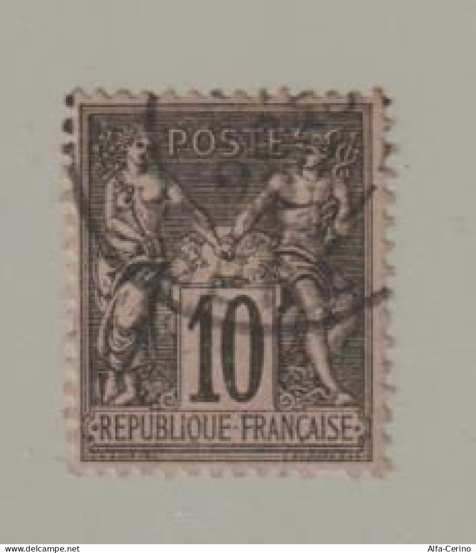 FRANCE:  1877/80  SAGE  II° TYPE  -  10 C.  NOIR  LILAS  OBL. -  YV/TELL. 89 - 1876-1898 Sage (Tipo II)