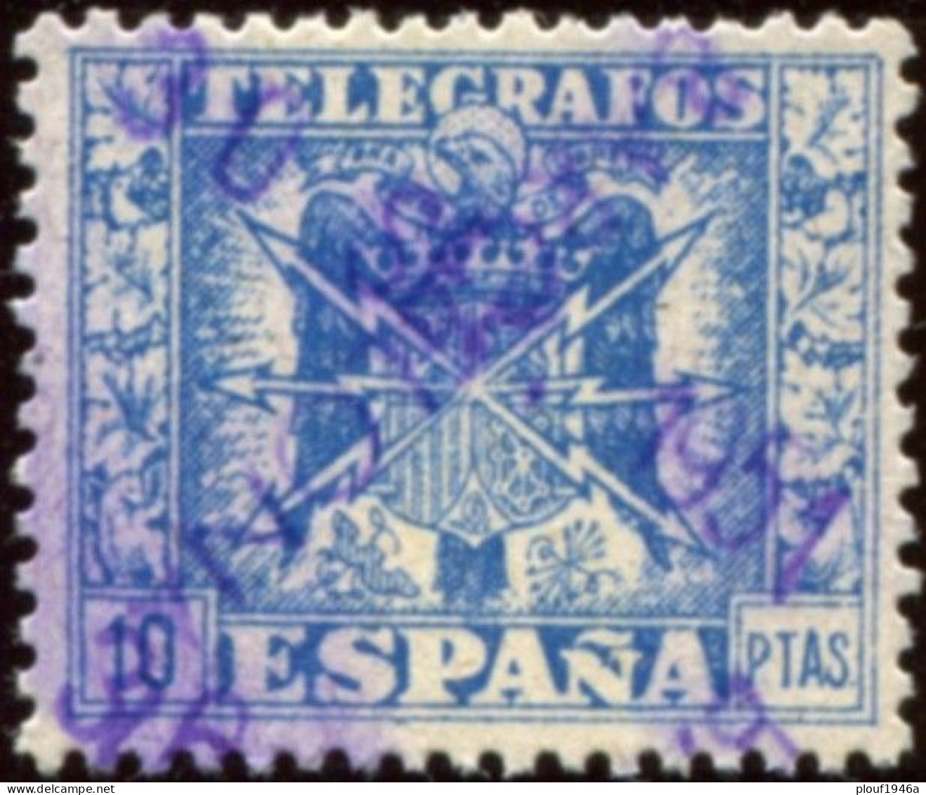 Pays : 166,7 (Espagne)          Yvert Et Tellier N° : TE  95 (o) - Télégraphe