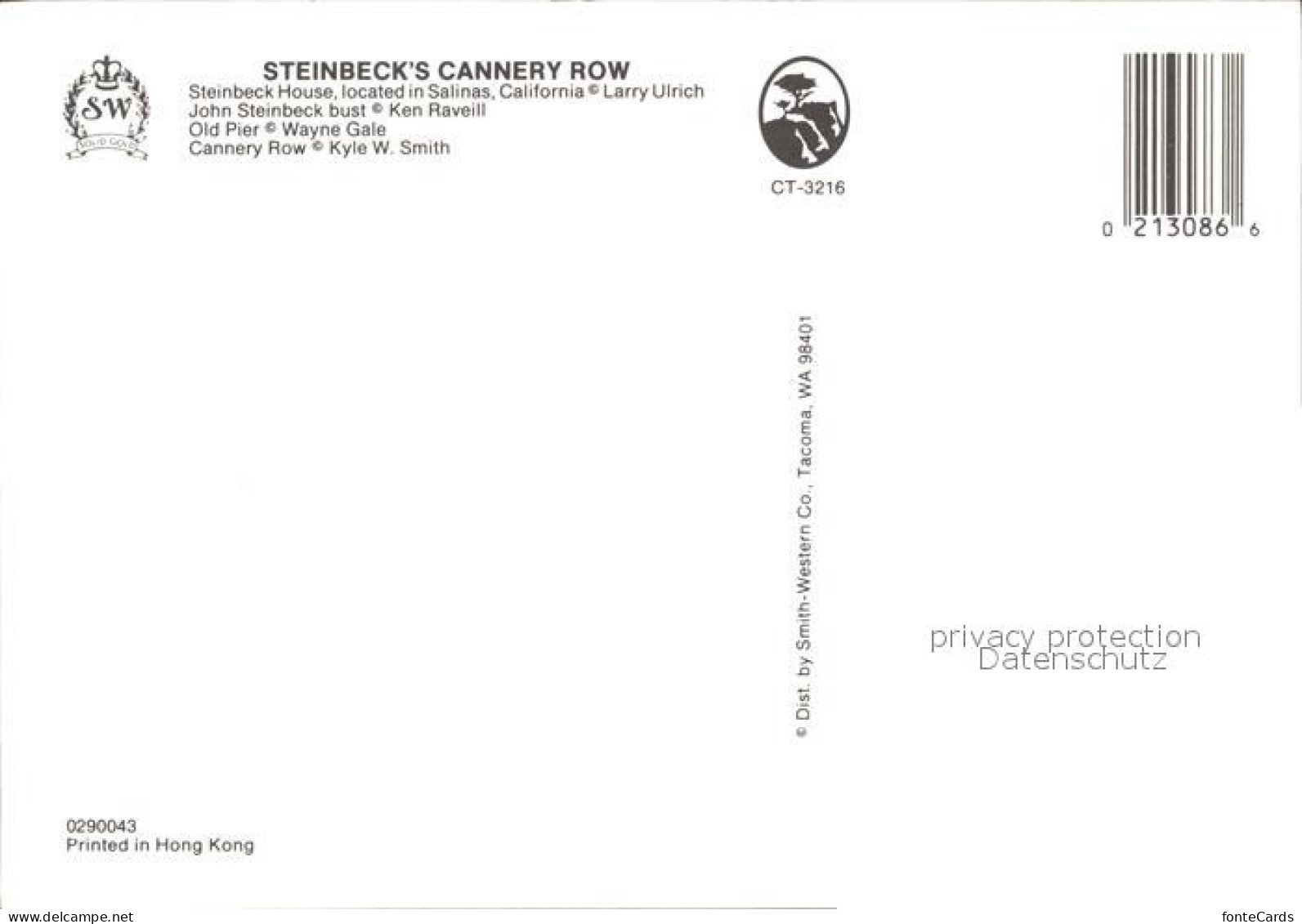 72105262 Salinas Steinbeck`s Cannery Row - Autres & Non Classés