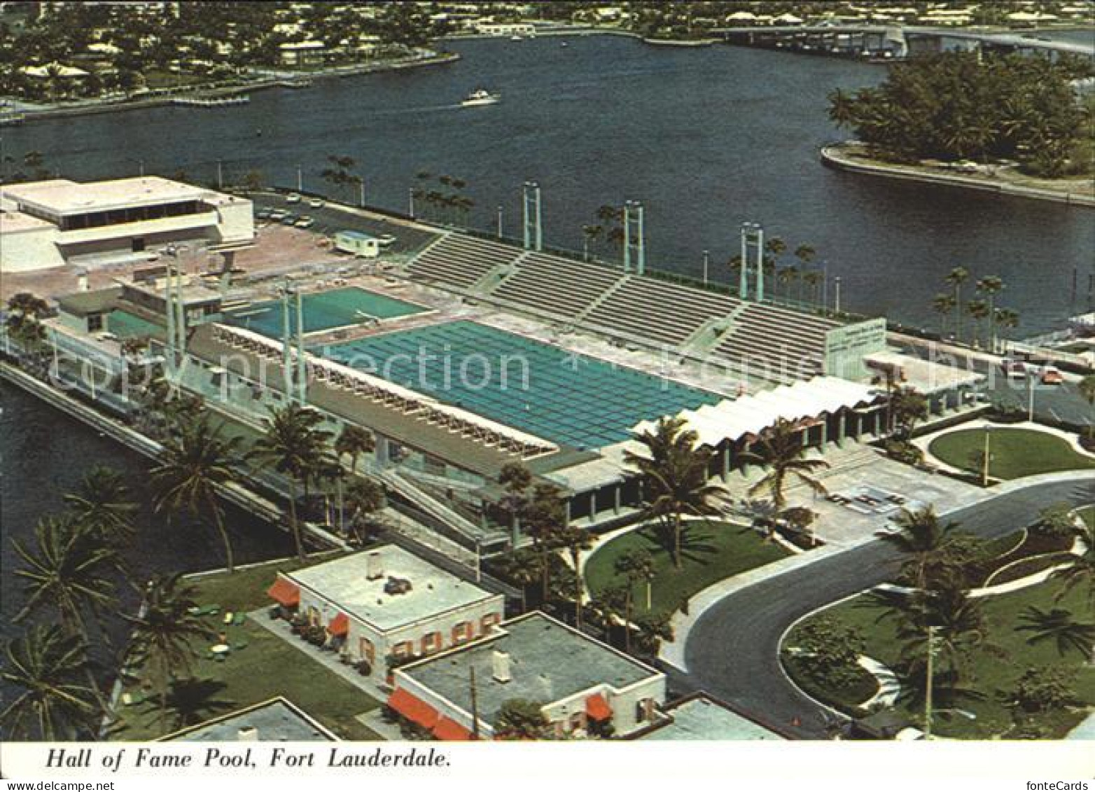 72105157 Fort_Lauderdale Fliegeraufnahme Hall Of Fame Pool - Sonstige & Ohne Zuordnung