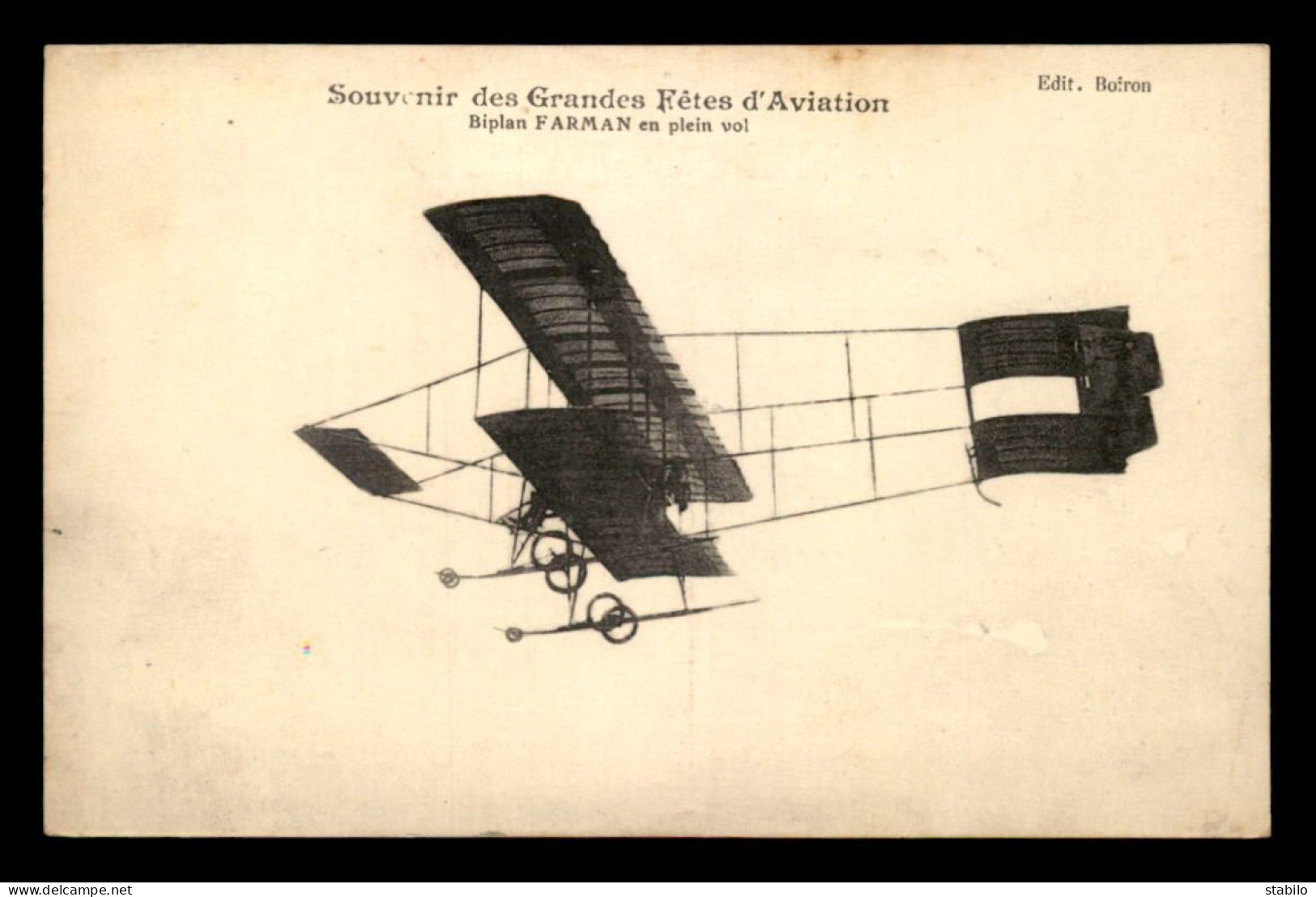 AVIATION - SOUVENIR DES GRANDES FETES D'AVIATION - BIPLAN FARMAN EN PLEIN VOL - ....-1914: Précurseurs