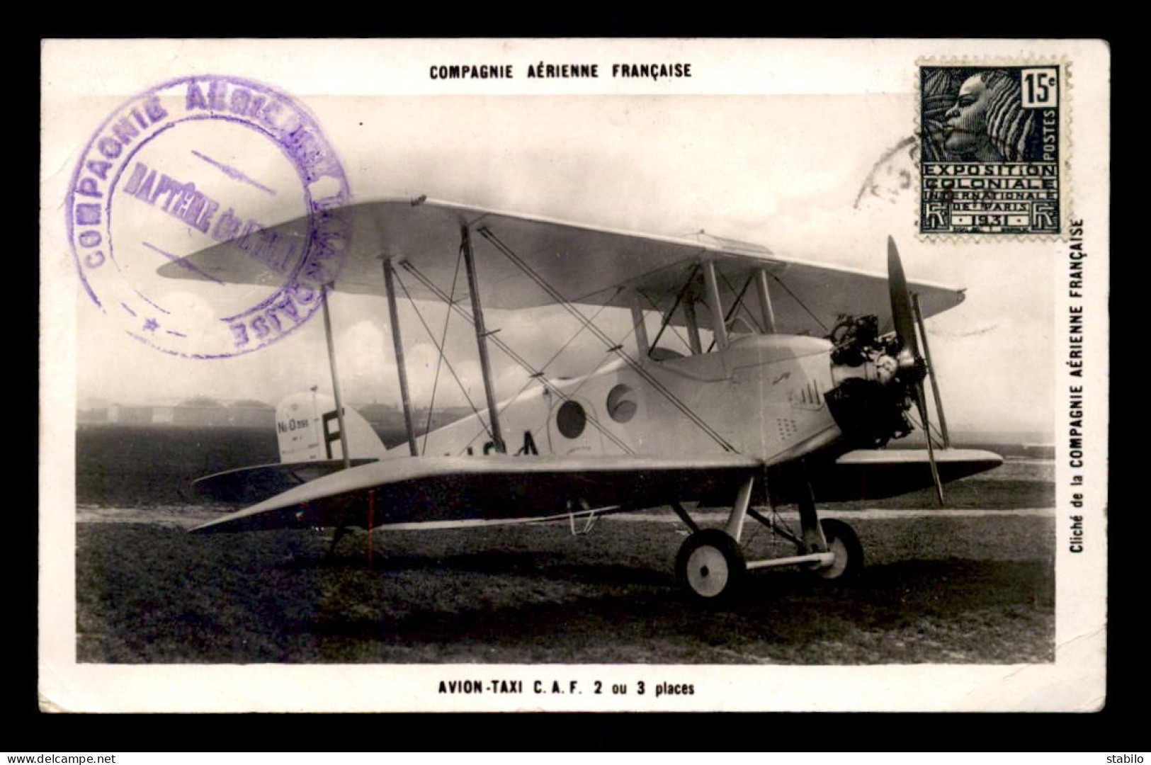 AVIATION - AVION TAXI C.A.F. 2 OU 3 PLACES - COMPAGNIE AERIENNE FRANCAISE - 1919-1938: Fra Le Due Guerre