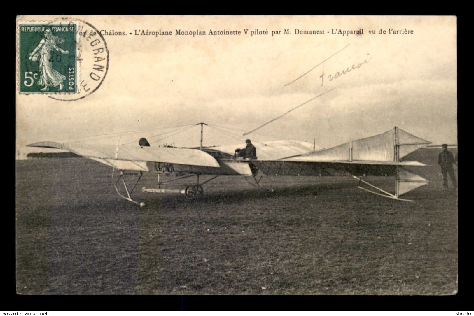 AVIATION - AEROPLANE MONOPLAN ANTOINETTE PILOTE PAR M. DEMANEST - ....-1914: Précurseurs