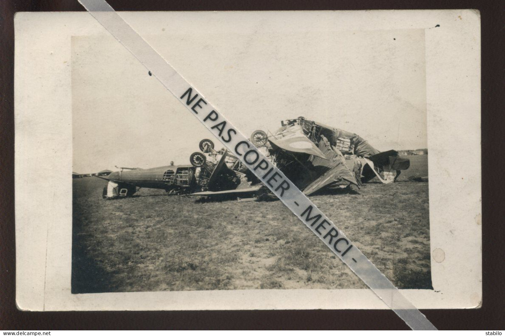 AVIATION - ACCIDENT BREGUET 19 B2 11E RAB METZ - CARTE PHOTO ORIGINALE - 1919-1938: Entre Guerres
