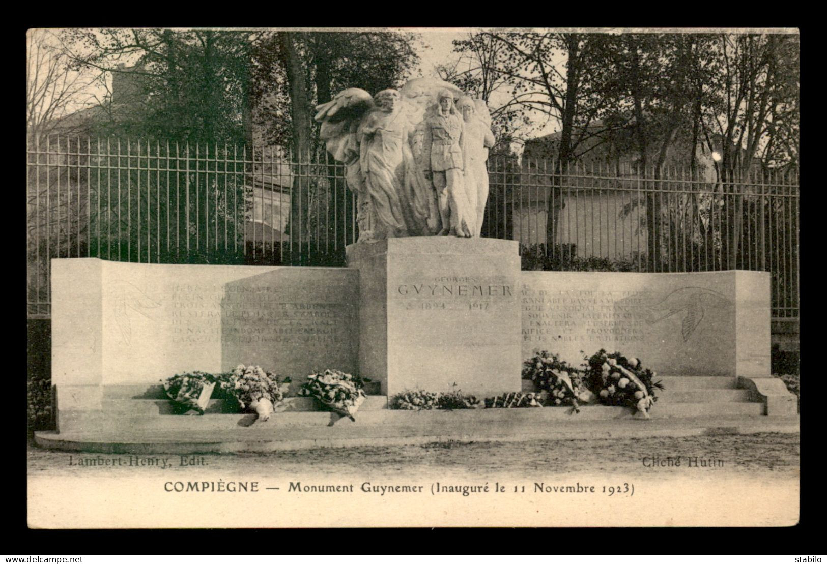 AVIATION - COMPIEGNE - MONUMENT DE GUYNEMER INAUGURE LE 11 NOVEMBRE 1923 - Aviatori