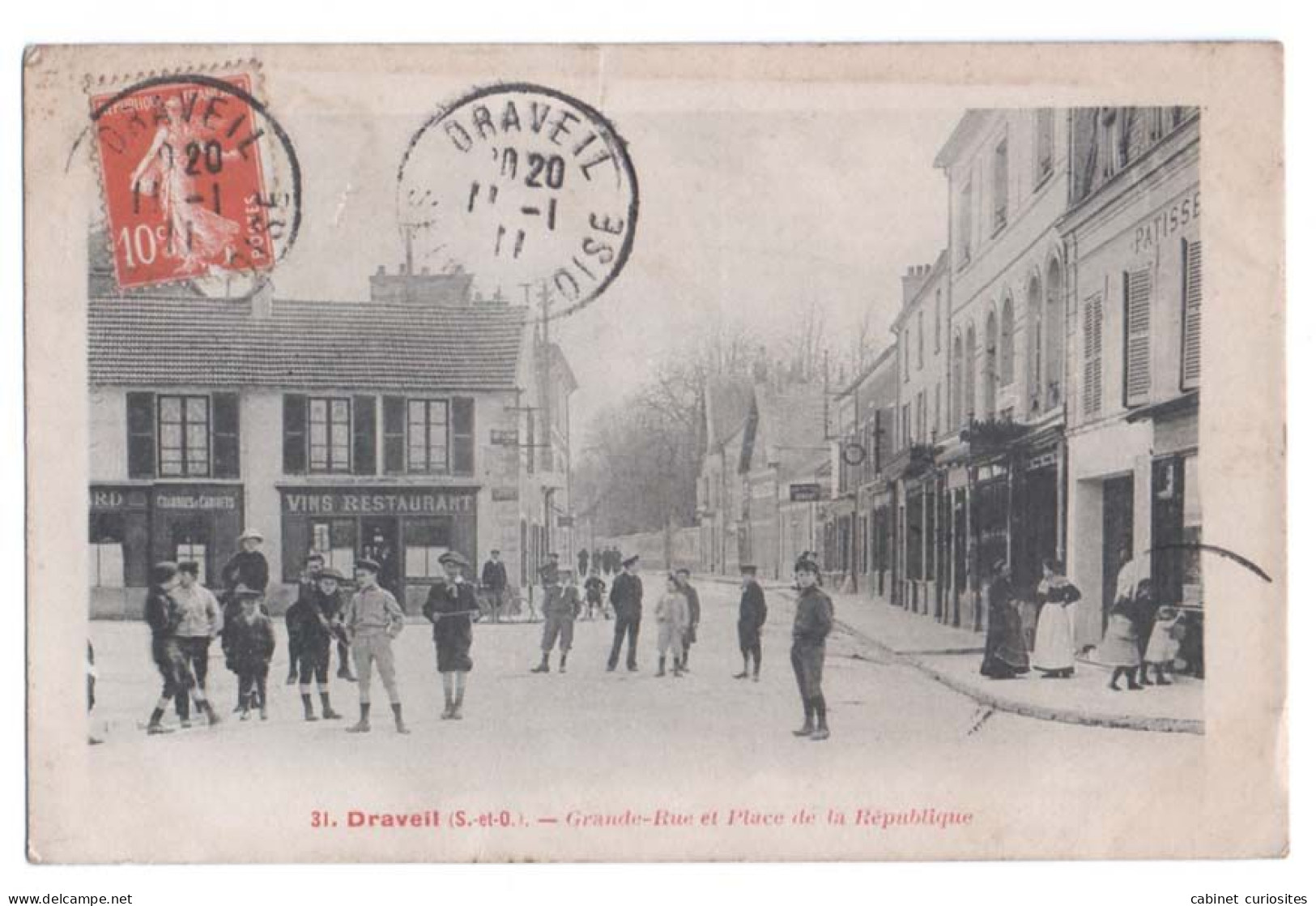 DRAVEIL  [91] Essonne - 1911 - Grande Rue Et Place De La République - Animée - Draveil