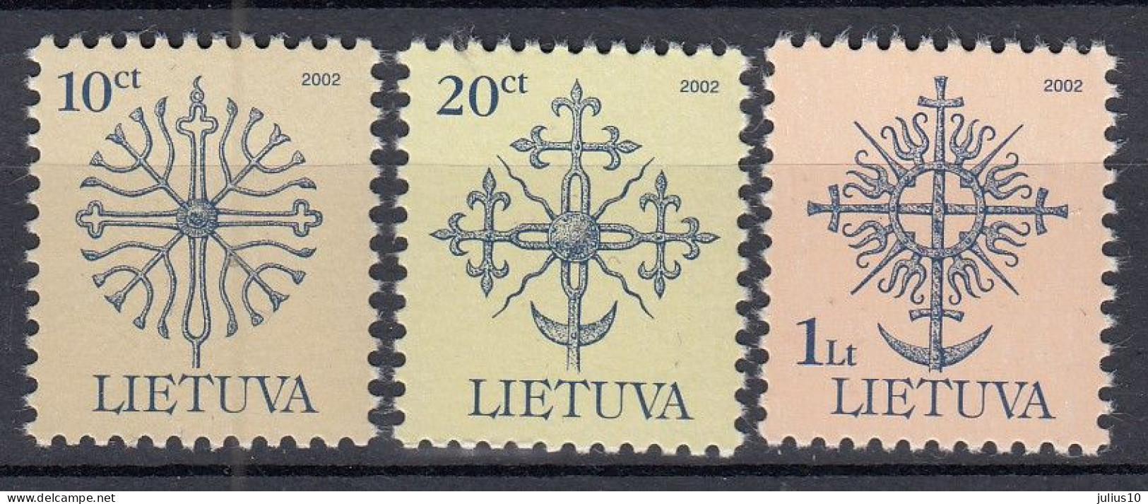 LITHUANIA 2002 Definitive MNH(**) Mi 717 CII- 719 CII #Lt1032 - Litauen