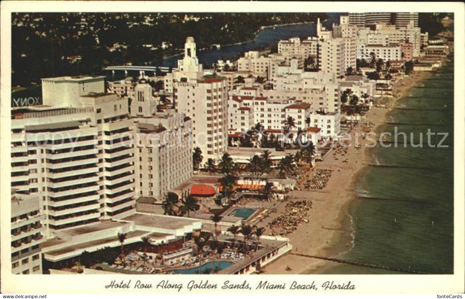 72091434 Miami_Beach Hotel Row Along Golden Sands - Andere & Zonder Classificatie