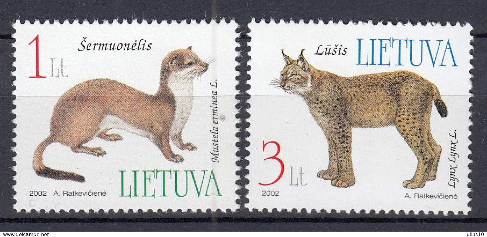 LITHUANIA 2002 Fauna Animals MNH(**) Mi 790-791 #Lt1034 - Lituania