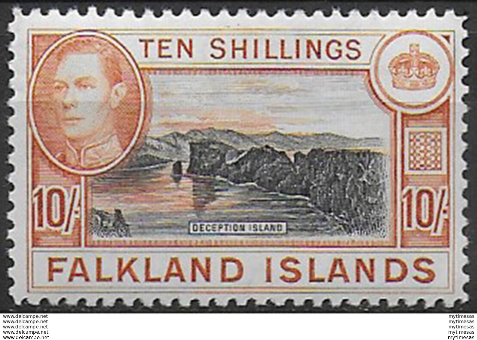 1942 Falkland Islands 10s. MNH SG. N. 162a - Other & Unclassified