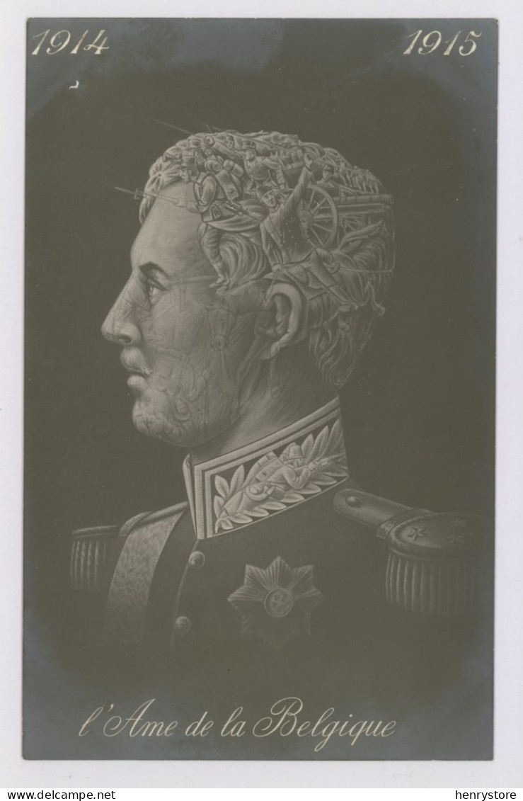 Guerre 1914-1915 : Roi Albert Ier, L'Ame De La Belgique - Arcimboldesque (Z3990) - Familles Royales
