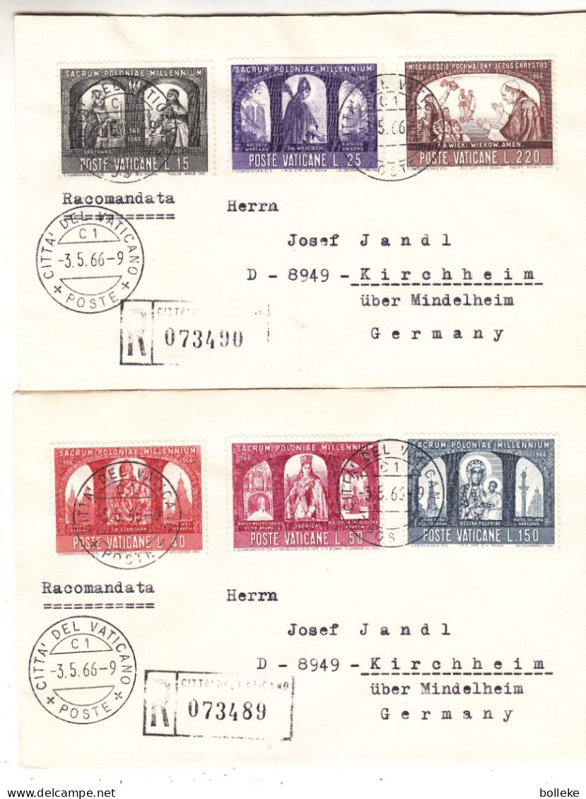 Vatican - Lettre Recom De 1966 - Oblit Citta Del Vaticano - Exp Vers Kirchheim - - Briefe U. Dokumente