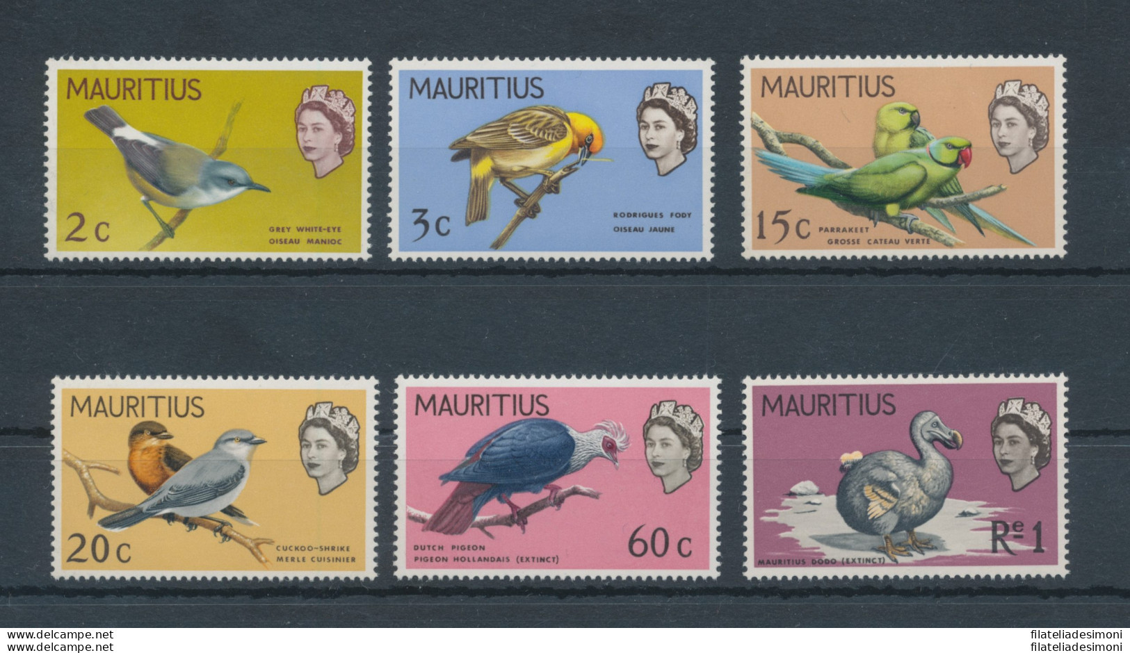 1968 Mauritius - Uccelli, SG 370/75 - MNH** - Andere & Zonder Classificatie