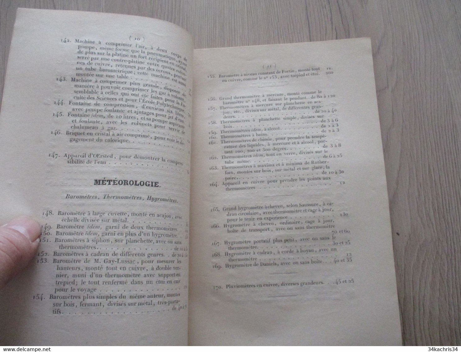 Catalogue 1842 PIXII Instruments De Physique Chimie Optique Mathématiques ...46p - Wetenschap