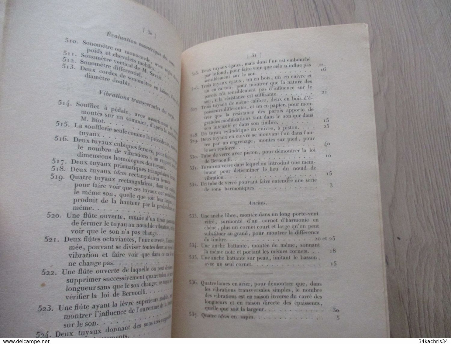 Catalogue 1842 PIXII instruments de physique chimie optique mathématiques ...46p