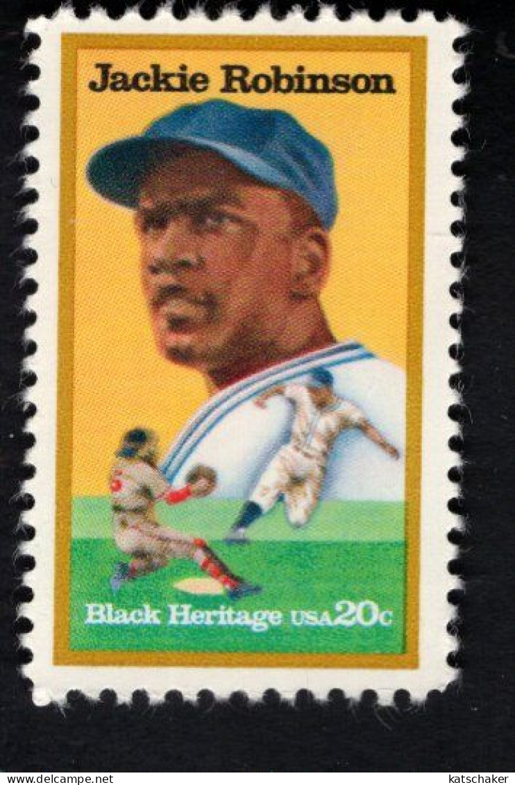 208999701 1982  SCOTT 2016 (XX) POSTFRIS MINT NEVER HINGED  - BLACK HERITAGE - JACKIE ROBINSON - BASEBALL PLAYER - Ongebruikt