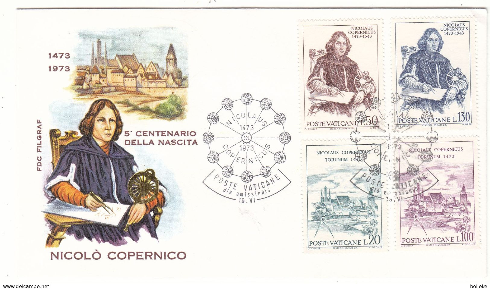 Vatican - Lettre FDC De 1973 - Oblit Poste Vaticano - Copernicus - - Brieven En Documenten