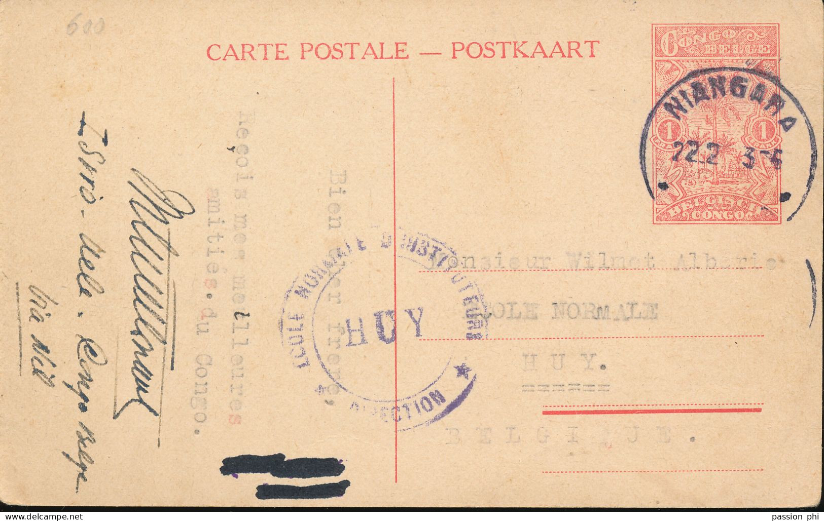 BELGIAN CONGO  PPS SBEP 67 VIEW 20 USED - Stamped Stationery