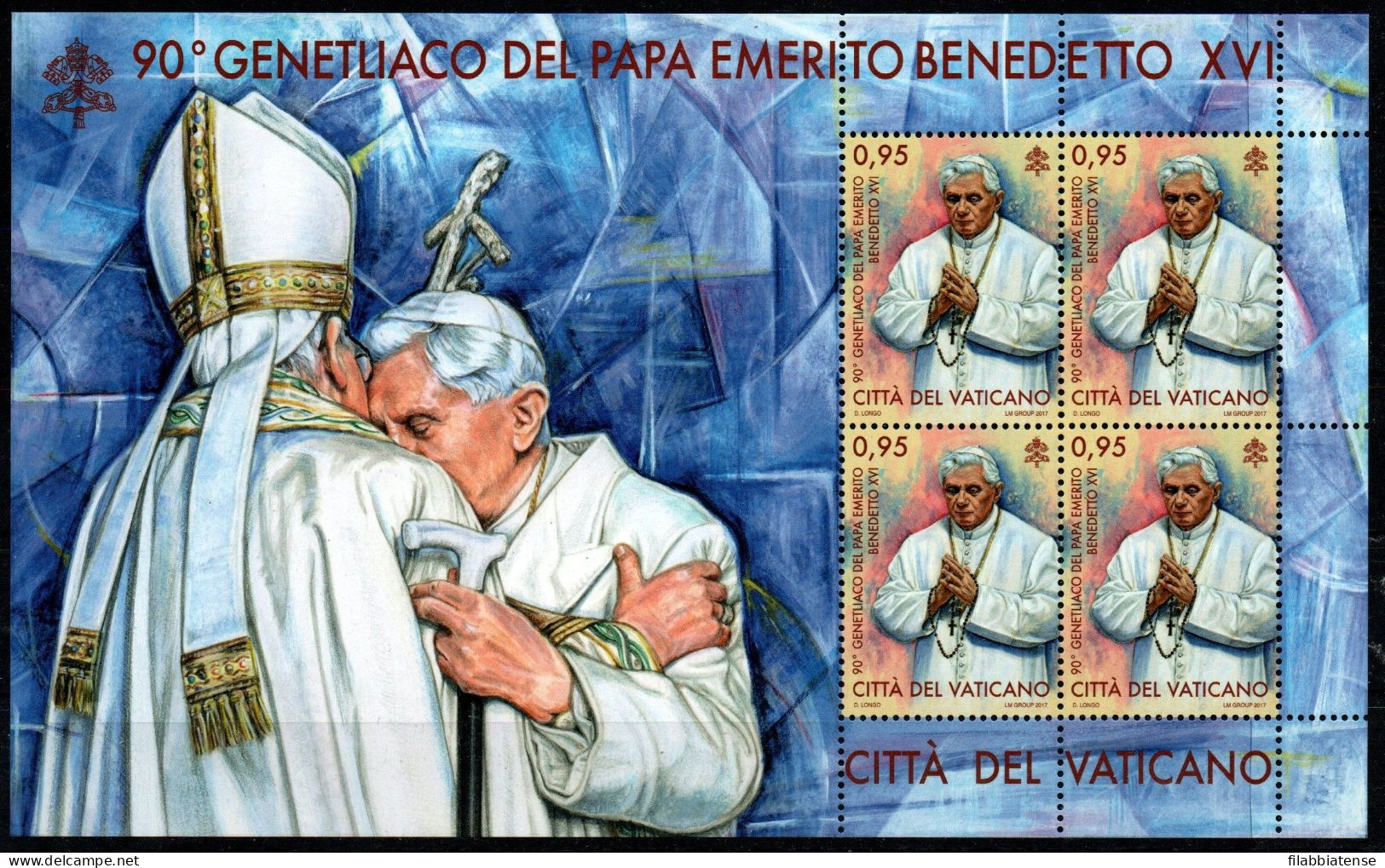 2017 - Vaticano 1765 Genetliaco Benedetto XVI - Minifoglio  +++++++++ - Ungebraucht