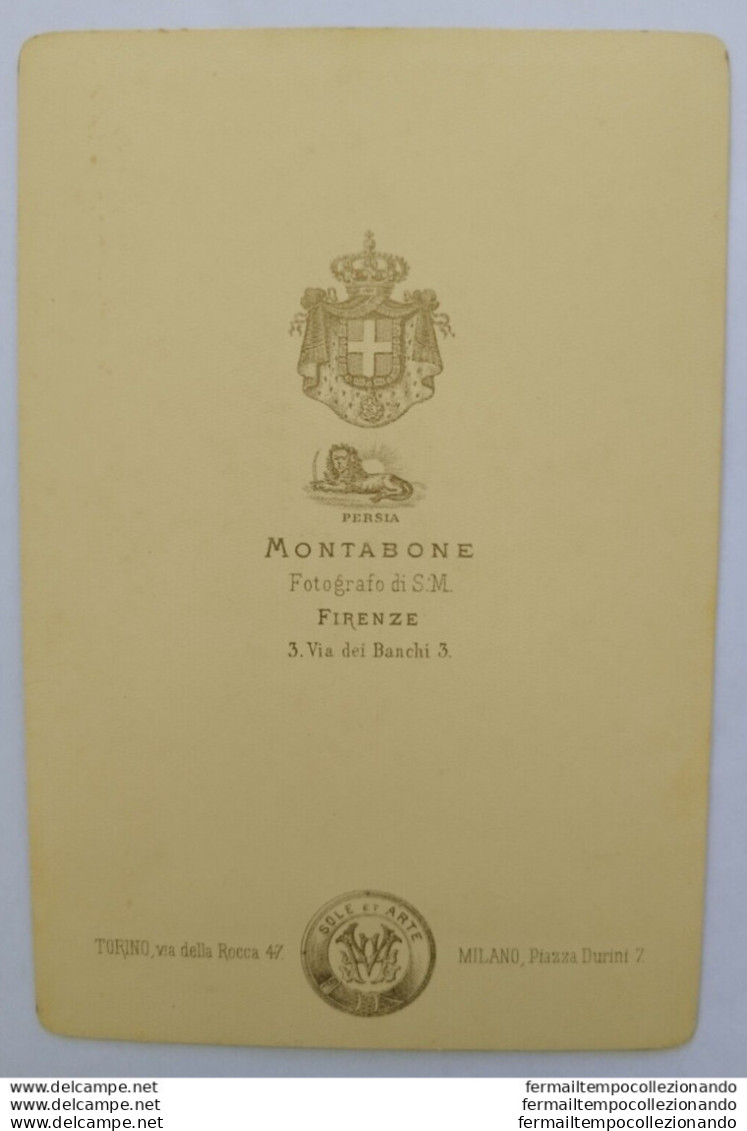 Bm47 Firenze Foto Cartonata Cdv Albumina Contessa Nobile Fot.montabone Fine 800 - Autres & Non Classés