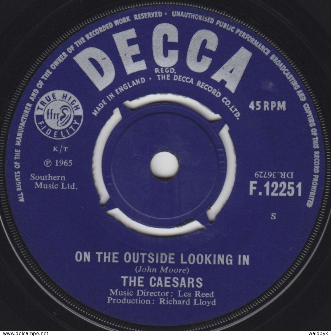 THE CAESARS - On The Outside Looking In - Otros - Canción Inglesa