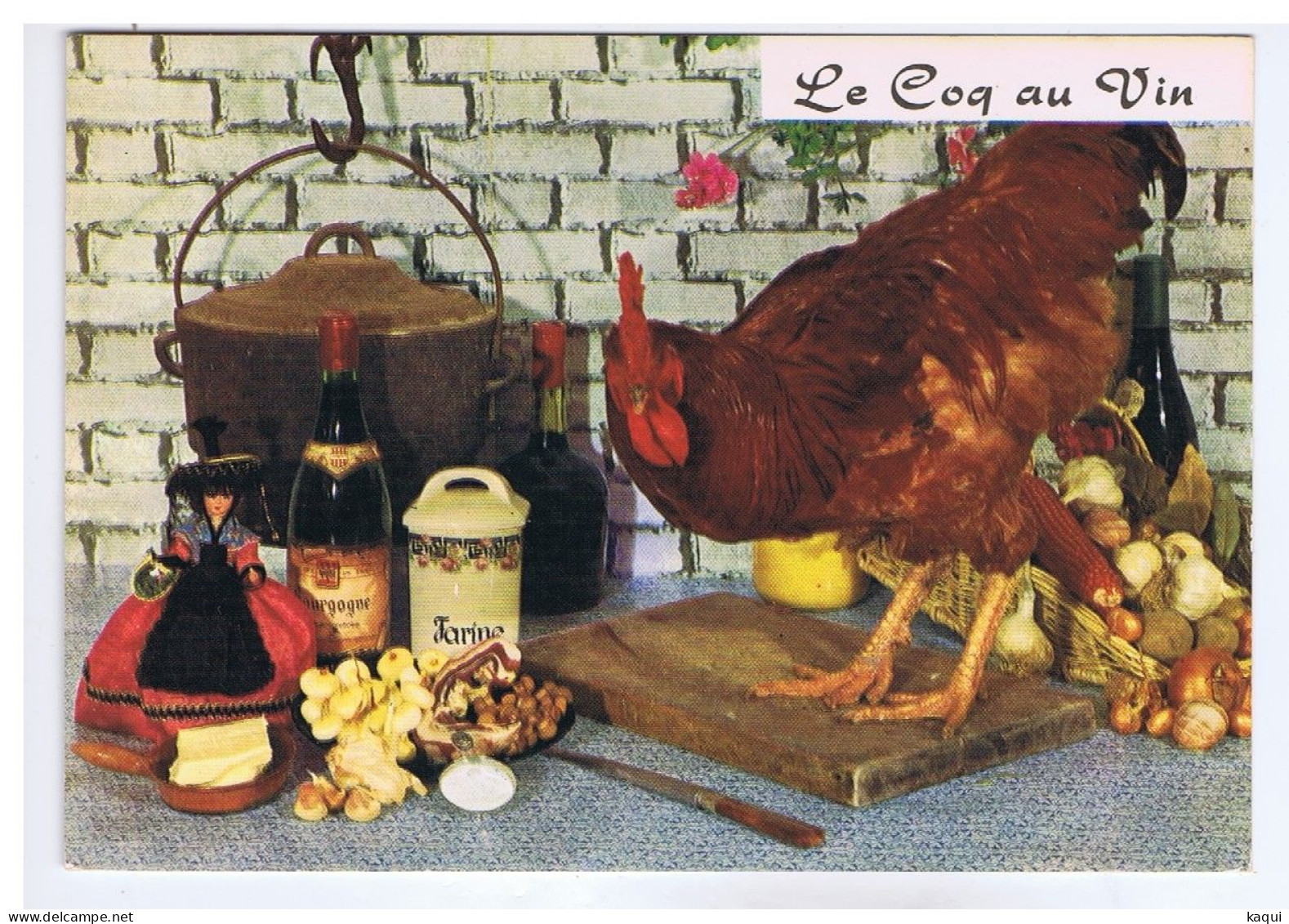 RECETTE - LE COQ AU VIN - Emilie BERNARD N° 28 - Cliché Appollot - Abeille Cartes - Ed. Lyna - Recettes (cuisine)