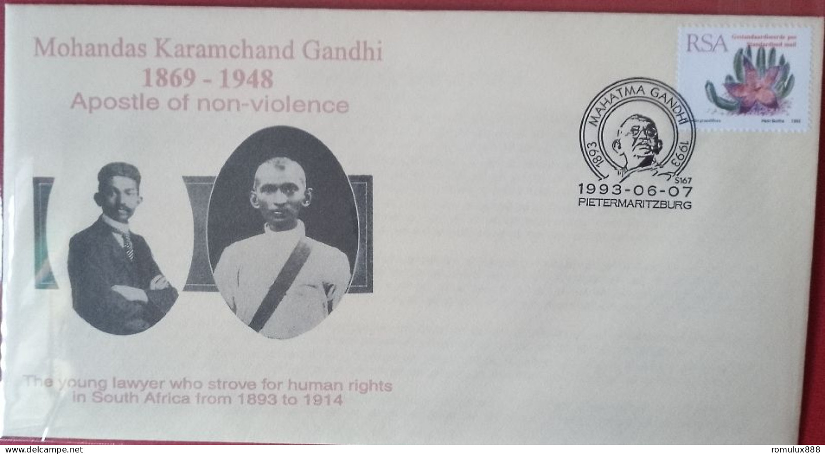 GANDHI 1993 FDC - Brieven En Documenten