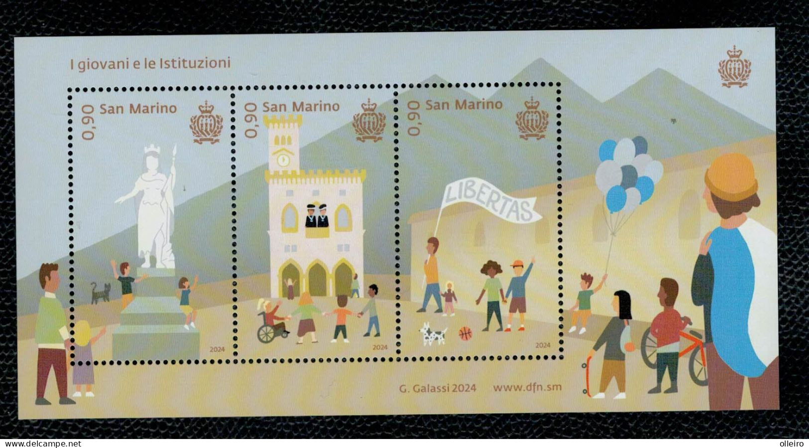 San Marino 2024 - I Giovani E Le Istituzioni  3v In Foglietto Complete Set ** MNH - Unused Stamps