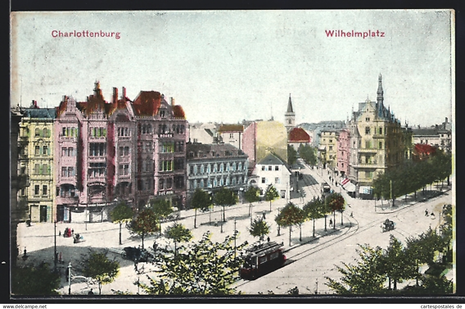 AK Berlin-Charlottenburg, Wilhelmplatz Mit Strassenbahn  - Charlottenburg