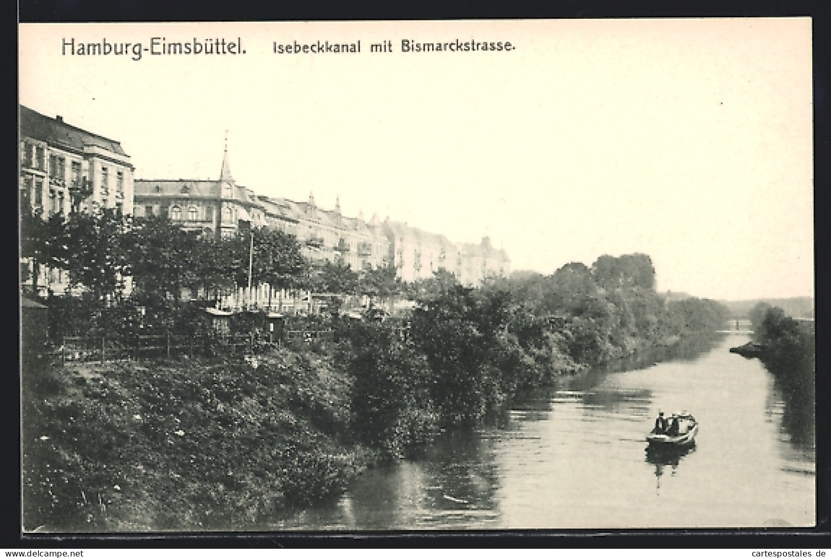 AK Hamburg-Eimsbüttel, Isebeckkanal Mit Bismarckstrasse  - Eimsbüttel