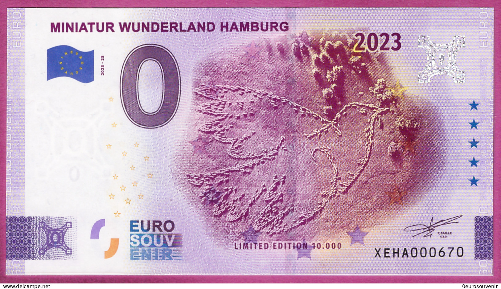 0-Euro XEHA 2023-25 MINIATUR WUNDERLAND HAMBURG - 2023 FRIEDENSTAUBE - Privéproeven