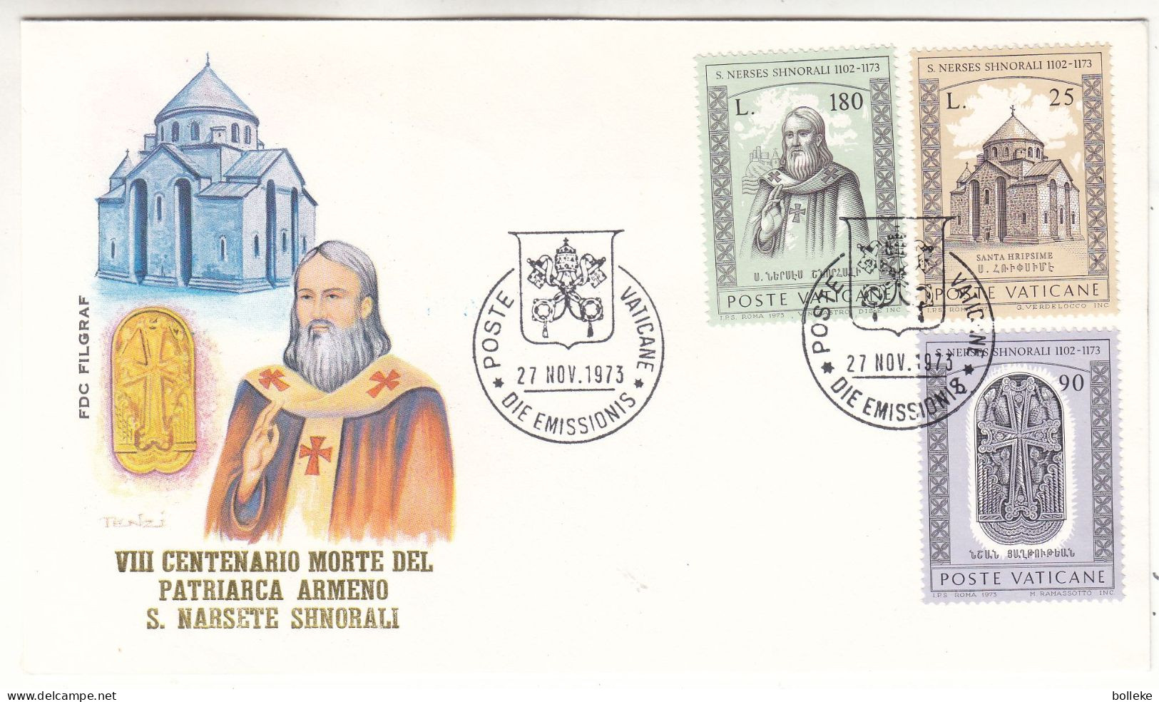 Vatican - Lettre FDC De 1973 - Oblit Poste Vaticano - - Covers & Documents