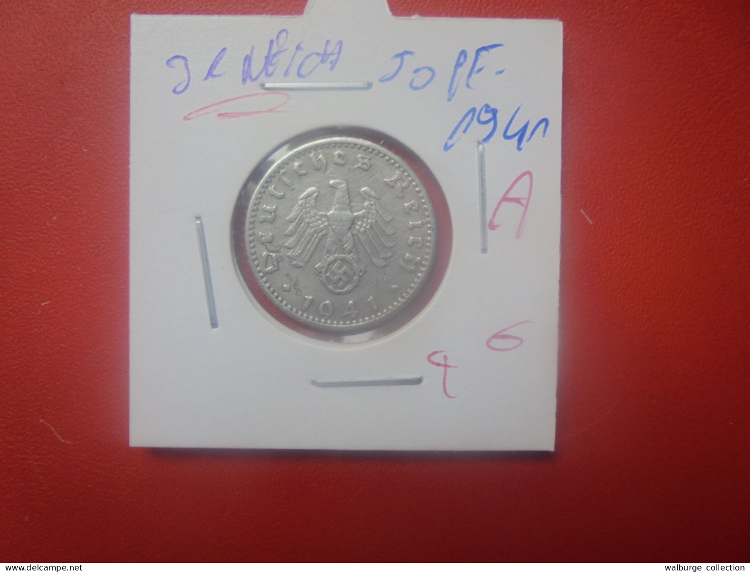 3eme REICH 50 Pfennig 1941 "A" (A.4) - 50 Reichspfennig