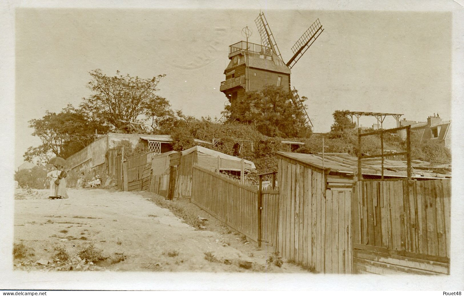 78 - Paris 18è - Moulin De La Galette: Impasse Girardot: Rare Carte Photo - District 18
