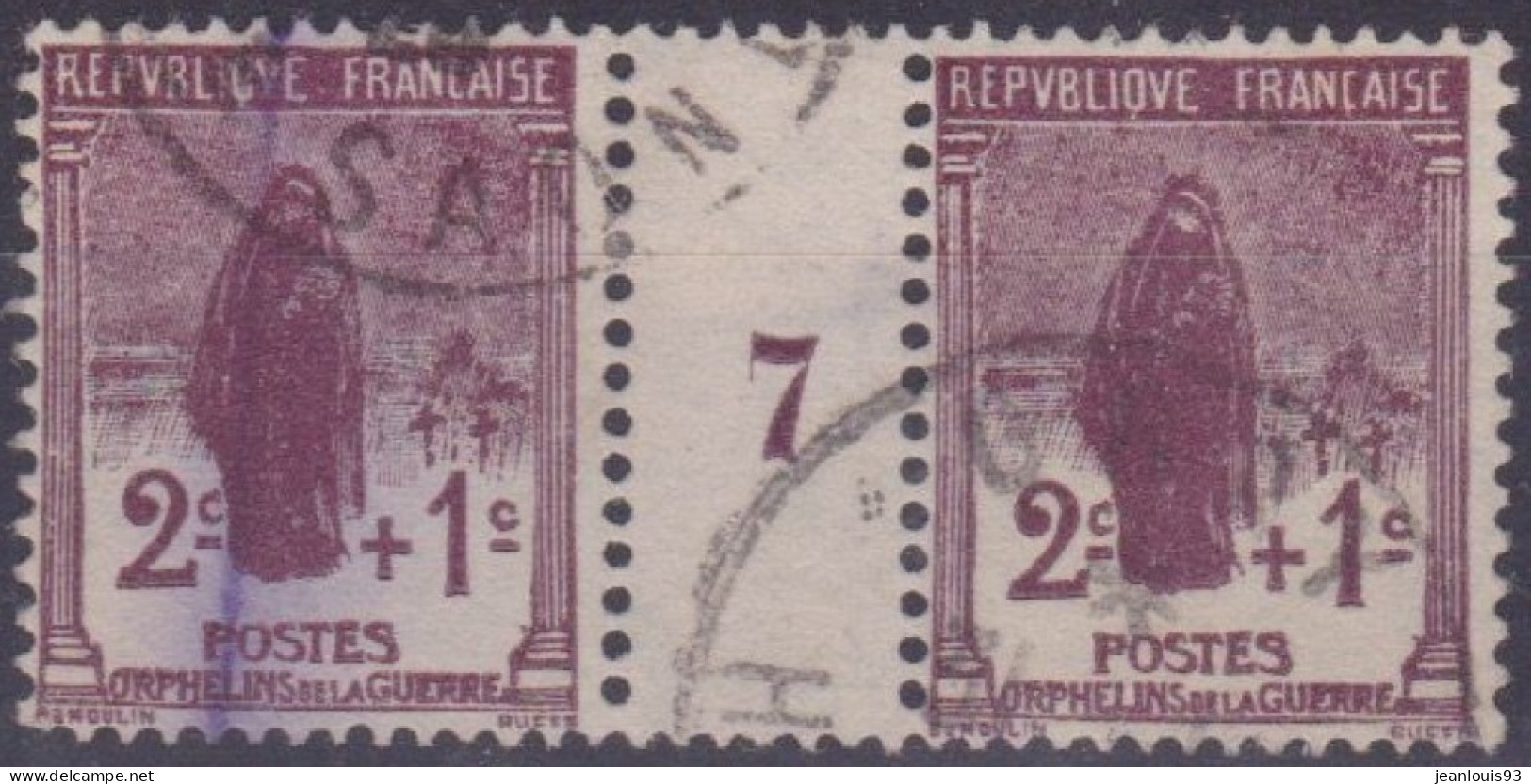 FRANCE - 148  ORPHELINS 1ERE SERIE MILLESIME 7 OBL USED COTE 50 EUR - Millesimes