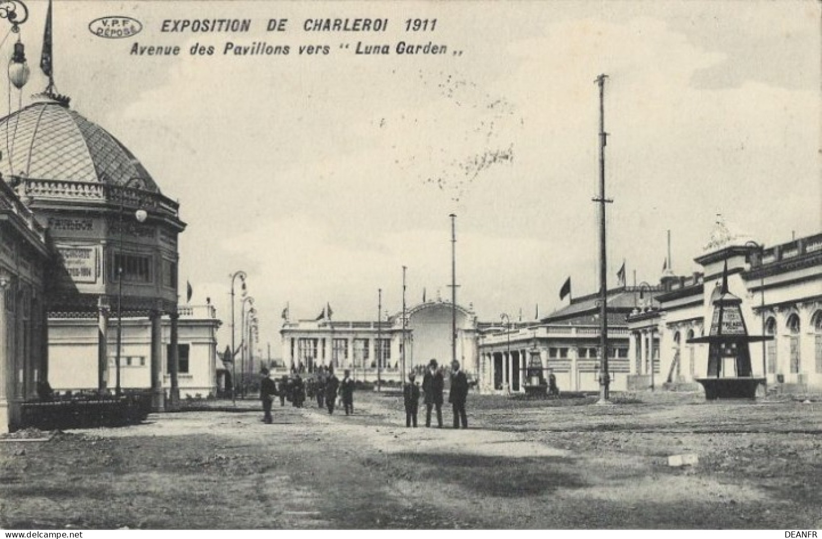 EXPOSITION DE CHARLEROI 1911 : Avenue Des Pavillons Vers " Luna Garden ". Carte En Parfait état. - Charleroi