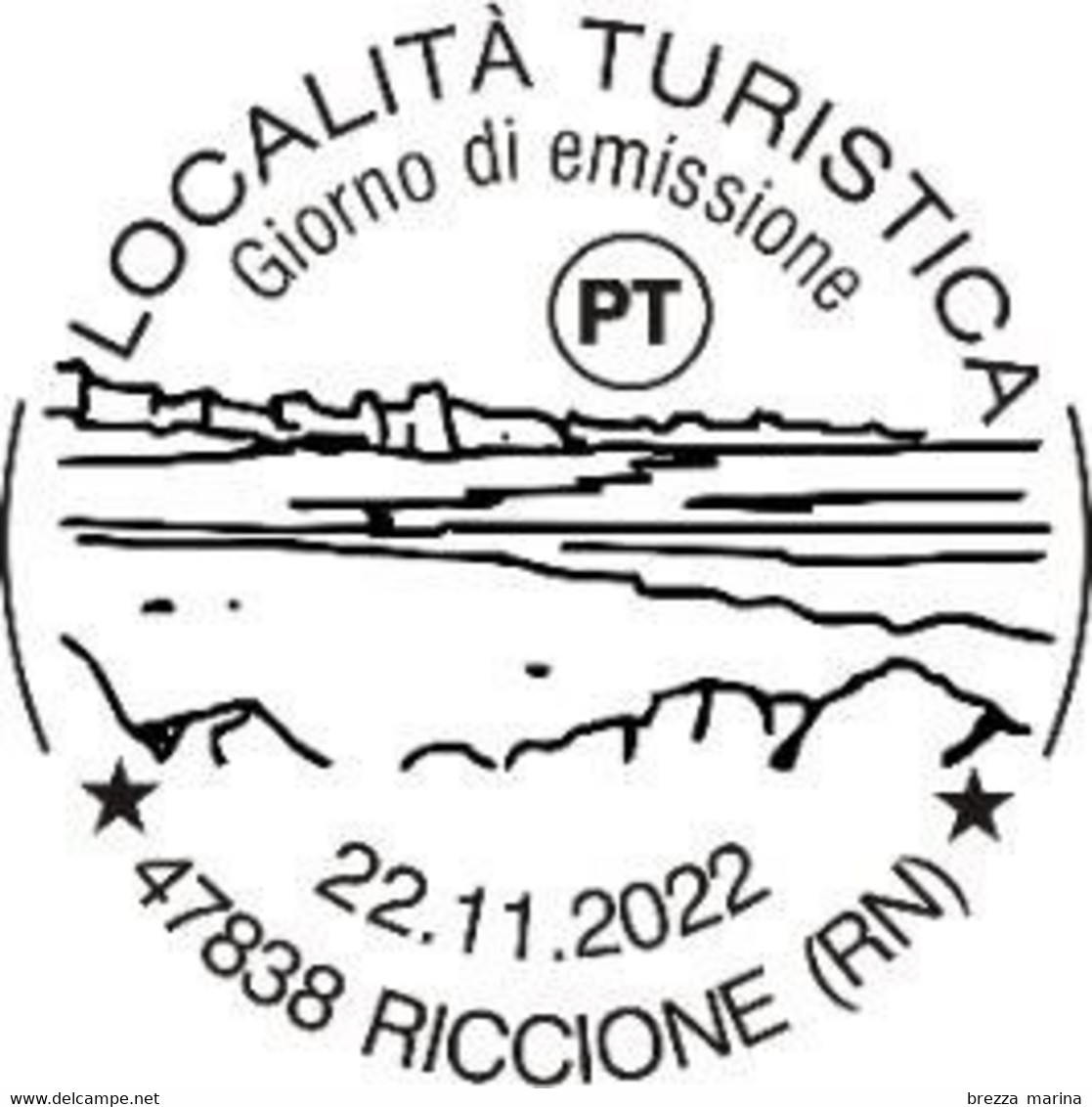 ITALIA - Usato - 2022 - Turismo – Riccione (RN), Emilia-Romagna - Spiaggia - B - 2021-...: Afgestempeld
